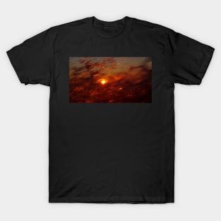 Red Sunset Water Splashes T-Shirt